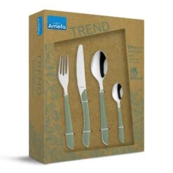 Amefa Eclat Groen Bestek - Set Van 24 7 Amefa Eclat Groen Bestek - Set Van 24 -Tafel Benodigdheden Winkel 1000059305 0102