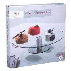 Secret De Gourmet Serveerschaal - Met Roterend Glas - D30 X 7 Cm -Tafel Benodigdheden Winkel 1000062202 0102