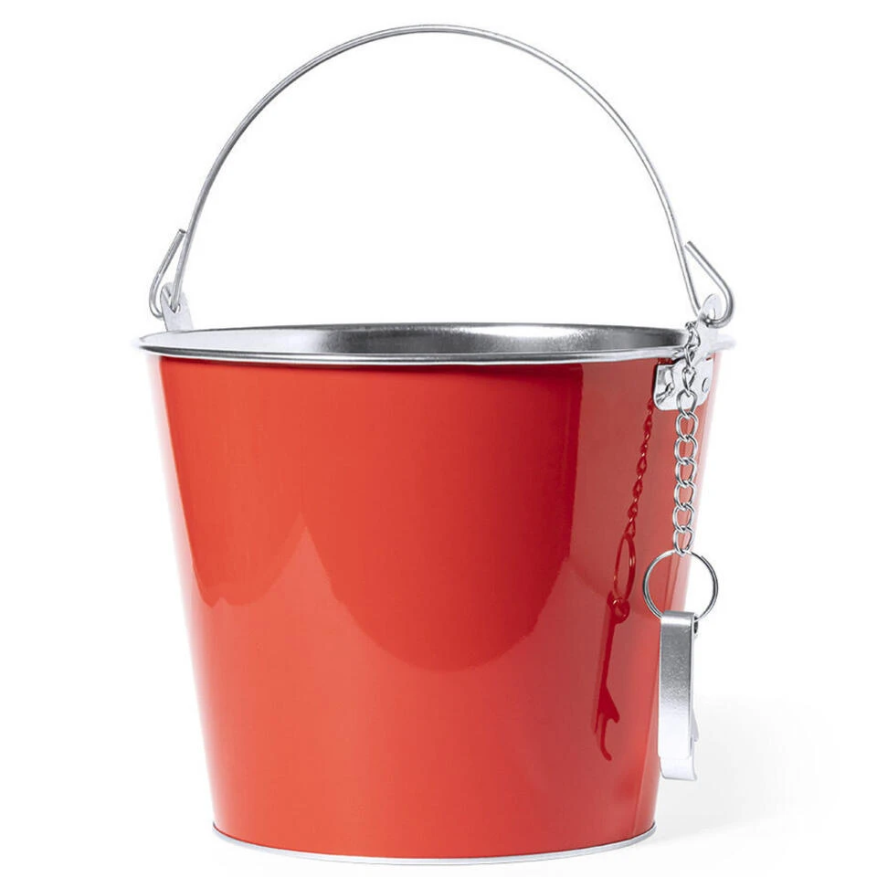 Merkloos IJsemmer Bierkoeler - Metaal - Rood - 6 L - Met Handvat 2 Merkloos IJsemmer Bierkoeler - Metaal - Rood - 6 L - Met Handvat - Afbeelding 2