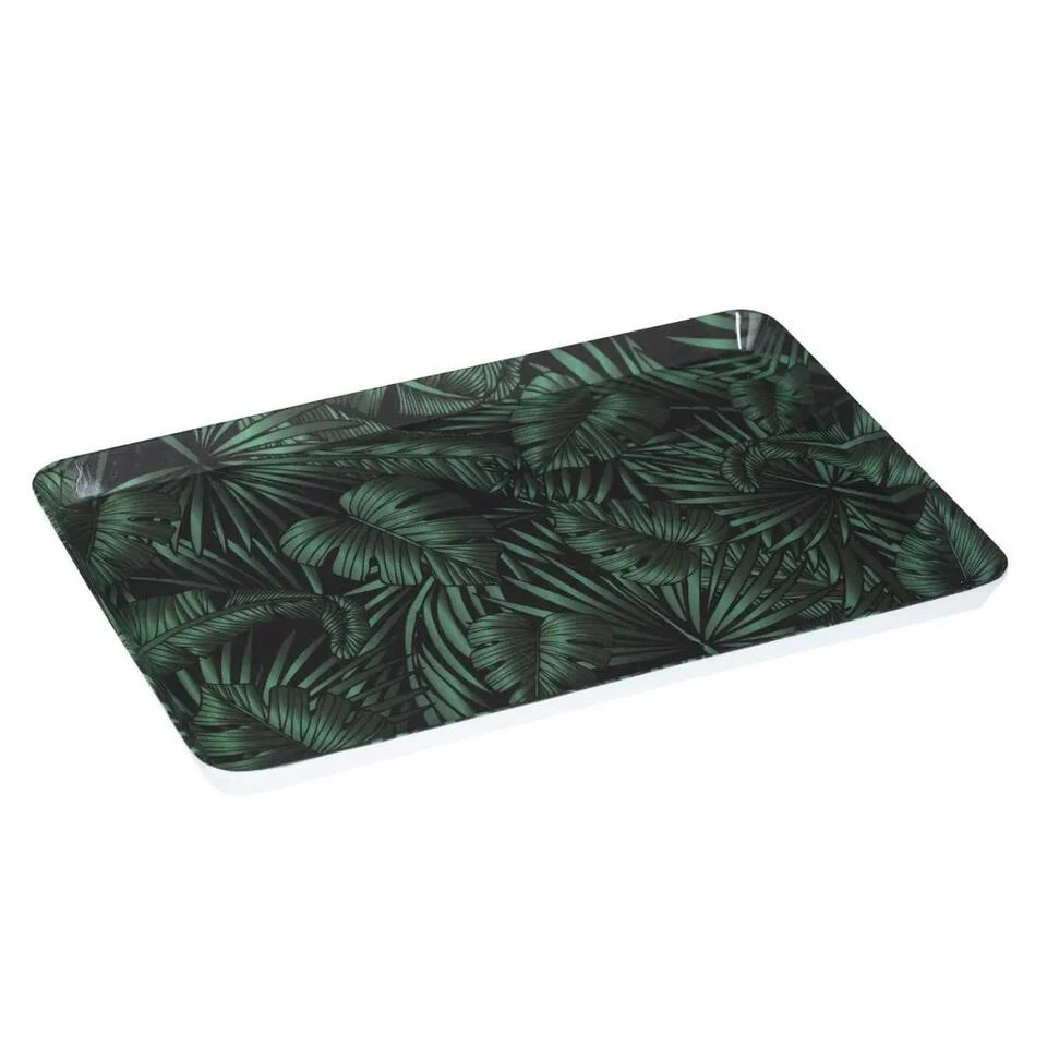 5Five - Dienblad - Jungle Print - Donker Groen 45 X 30 Cm 1 5Five - Dienblad - Jungle Print - Donker Groen 45 X 30 Cm