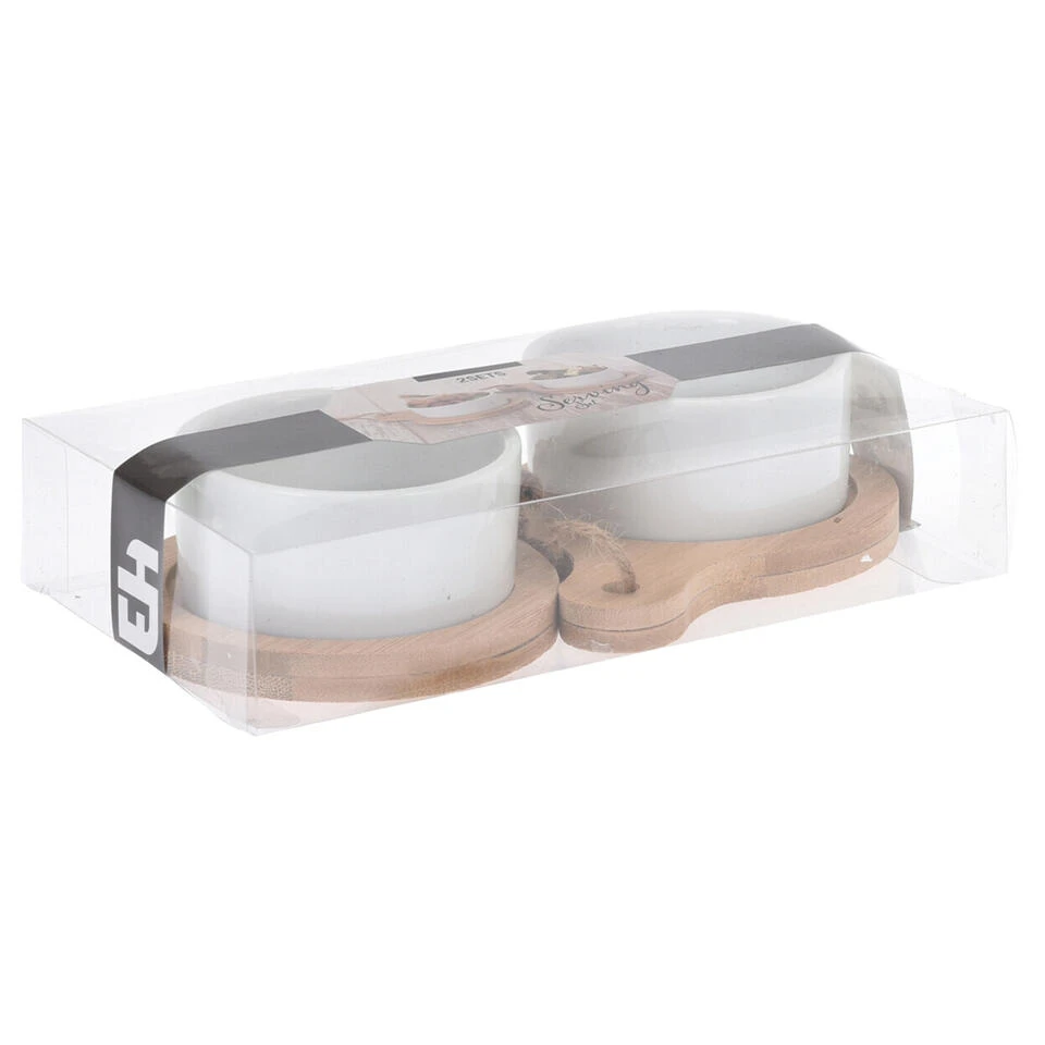 Excellent Houseware Serveerschaaltjes - 2st - Porselein - Serveerplankjes 8x4cm 3 Excellent Houseware Serveerschaaltjes - 2st - Porselein - Serveerplankjes 8x4cm - Afbeelding 3