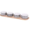Excellent Houseware Serveerplank - Bamboe - 38x10cm - 4x Porseleinen Schaaltjes