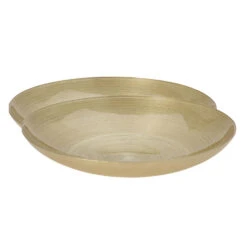 Merkloos Decoratie Schaal/fruitschaal - Glas Rond - Goud - D40 X H7 Cm -Tafel Benodigdheden Winkel 1000066540 0101