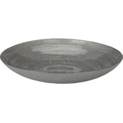 Merkloos Decoratie Schaal/fruitschaal - Glas Rond - Zilver - D40 X H7 Cm
