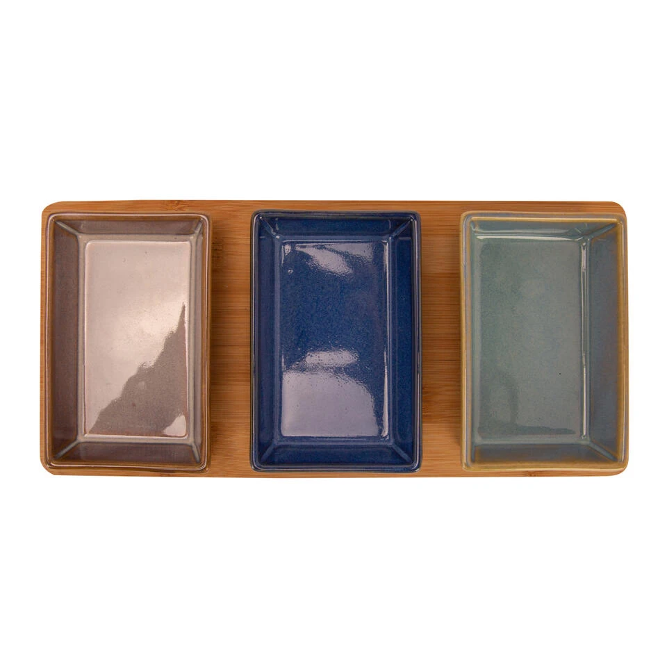 Billiet Serveerplank Bamboe - Met 3x Luxe Schaaltjes - 31 X 15 Cm 2 Billiet Serveerplank Bamboe - Met 3x Luxe Schaaltjes - 31 X 15 Cm - Afbeelding 2