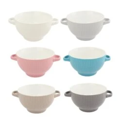 OTIX Soepkommen Set Van 6 Aardewerk 680 Ml 6 Kleuren