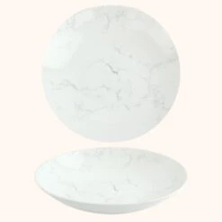OTIX Diepe Borden Marmer 6 Stuks Pastaborden Soepborden 20 Cm Aardewerk -Tafel Benodigdheden Winkel 1000068737 0110