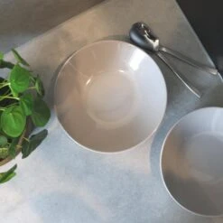 OTIX Diepe Borden Grijs Pastaborden Soepborden 6 Stuks 20cm Aardewerk -Tafel Benodigdheden Winkel 1000068738 0111