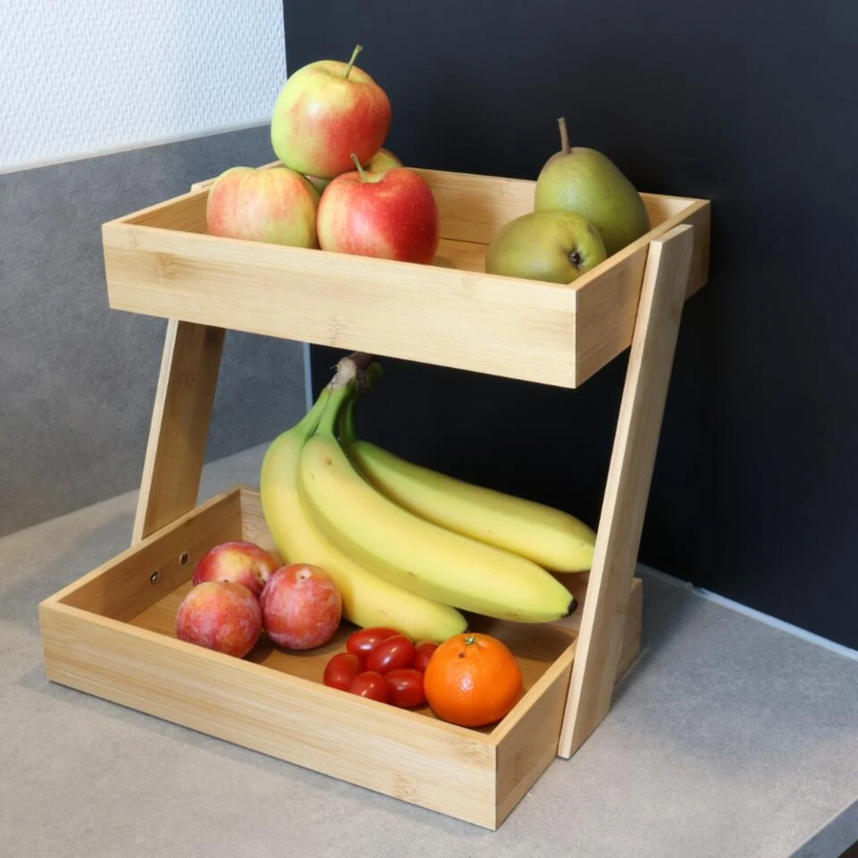 Orange85 Serveertoren Etagere Murale Bamboe 2 Laags Hout 31.5x22.5x26cm 2 Orange85 Serveertoren Etagere Murale Bamboe 2 Laags Hout 31.5x22.5x26cm - Afbeelding 2