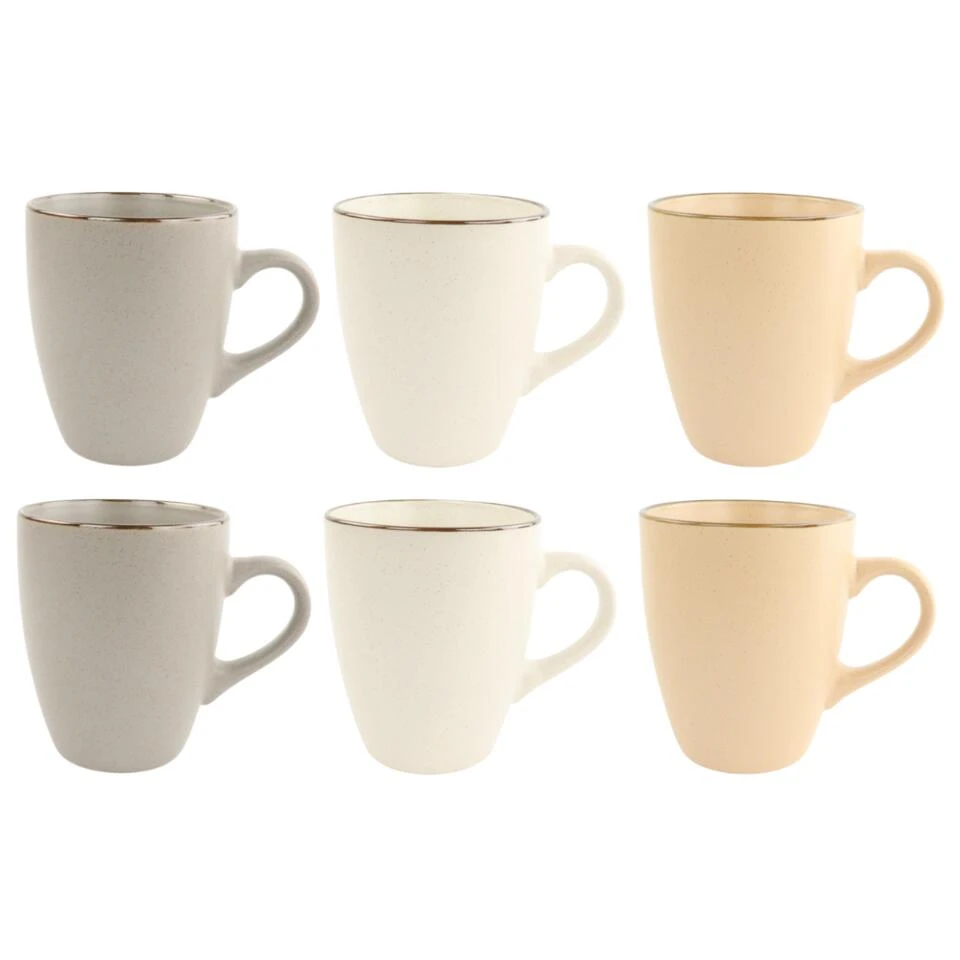 OTIX Koffiekopjes Met Oor Set Van 6 Aardewerk 350 Ml 1 OTIX Koffiekopjes Met Oor Set Van 6 Aardewerk 350 Ml