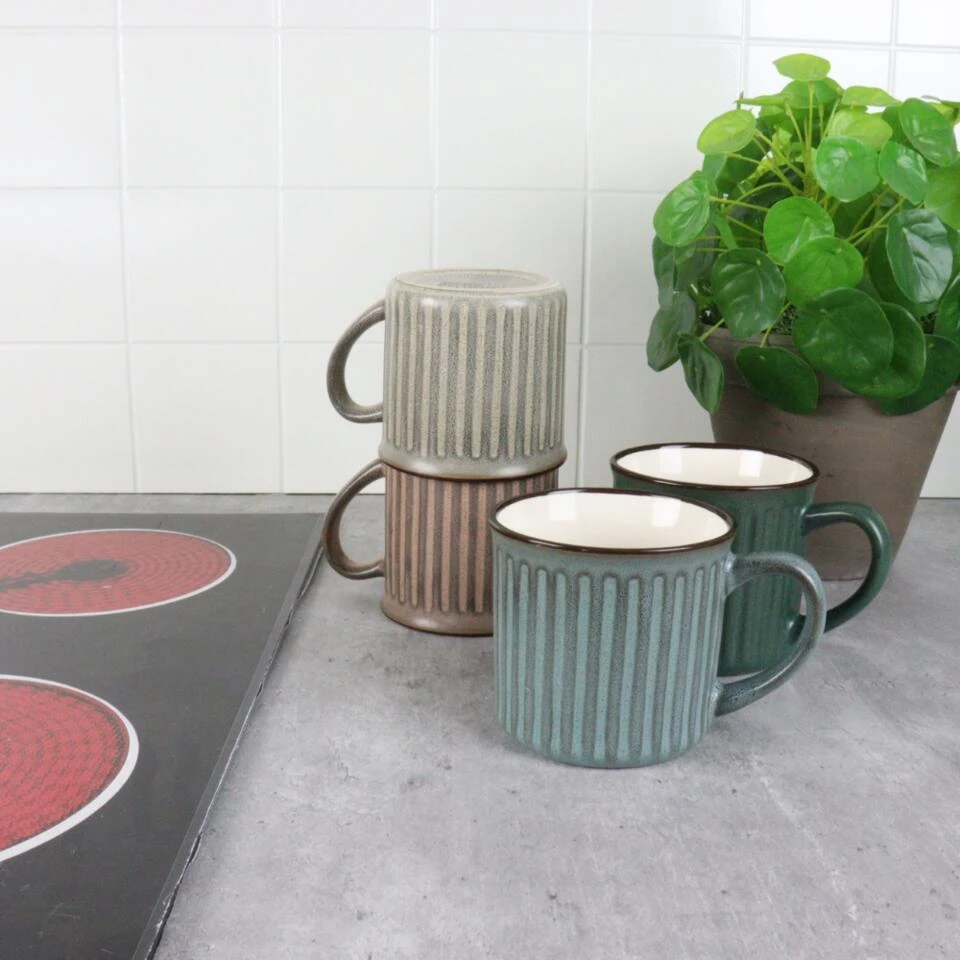 OTIX Koffiekopjes Met Oor Set Van 4 Aardewerk 250 Ml MOSS 3 OTIX Koffiekopjes Met Oor Set Van 4 Aardewerk 250 Ml MOSS - Afbeelding 3