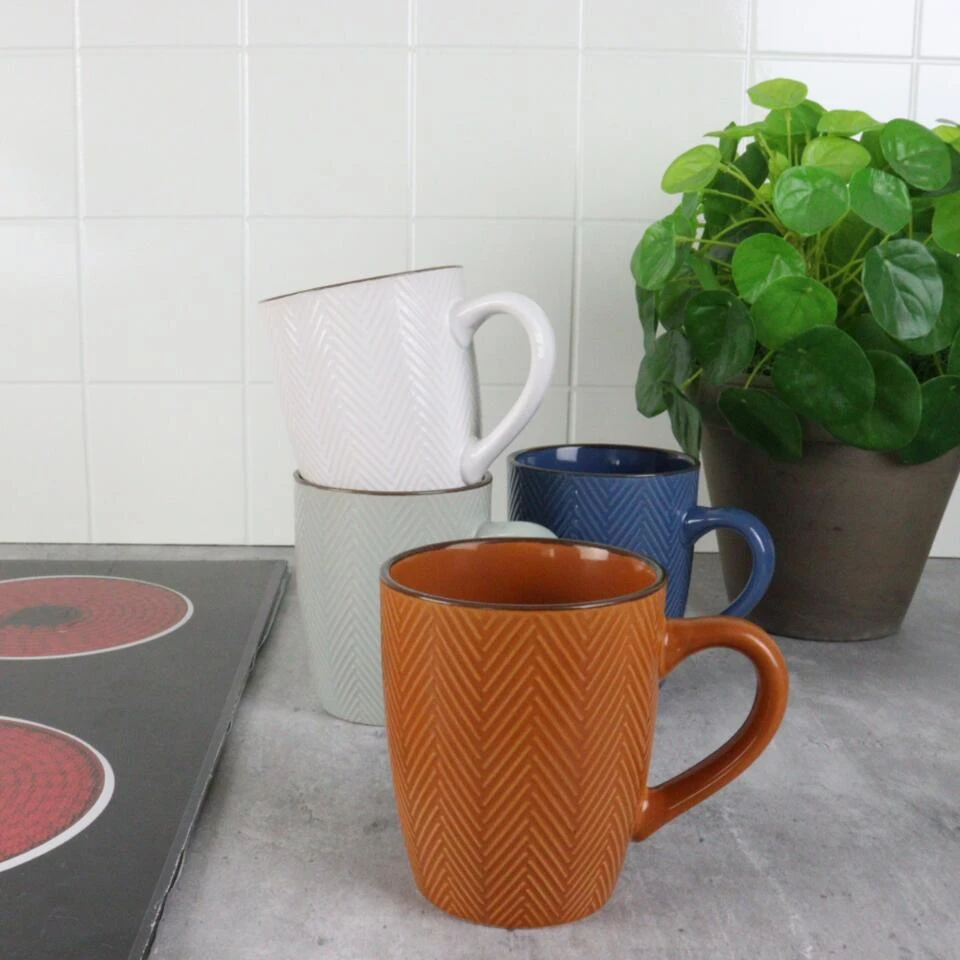 OTIX Koffiekopjes Met Oor Set Van 4 Verschillende Kleuren Aardewerk 370 Ml 3 OTIX Koffiekopjes Met Oor Set Van 4 Verschillende Kleuren Aardewerk 370 Ml - Afbeelding 3