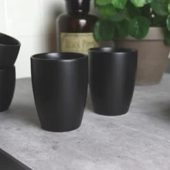 OTIX Koffiekopjes Set Van 6 Zwart Mat 340ml 6 OTIX Koffiekopjes Set Van 6 Zwart Mat 340ml -Tafel Benodigdheden Winkel 1000068763 0110