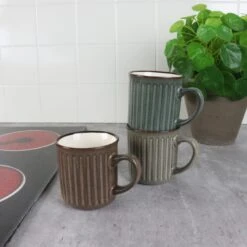 OTIX Koffiekopjes Met Oor Set Van 4 Aardewerk 200 Ml MOSS -Tafel Benodigdheden Winkel 1000068767 0110