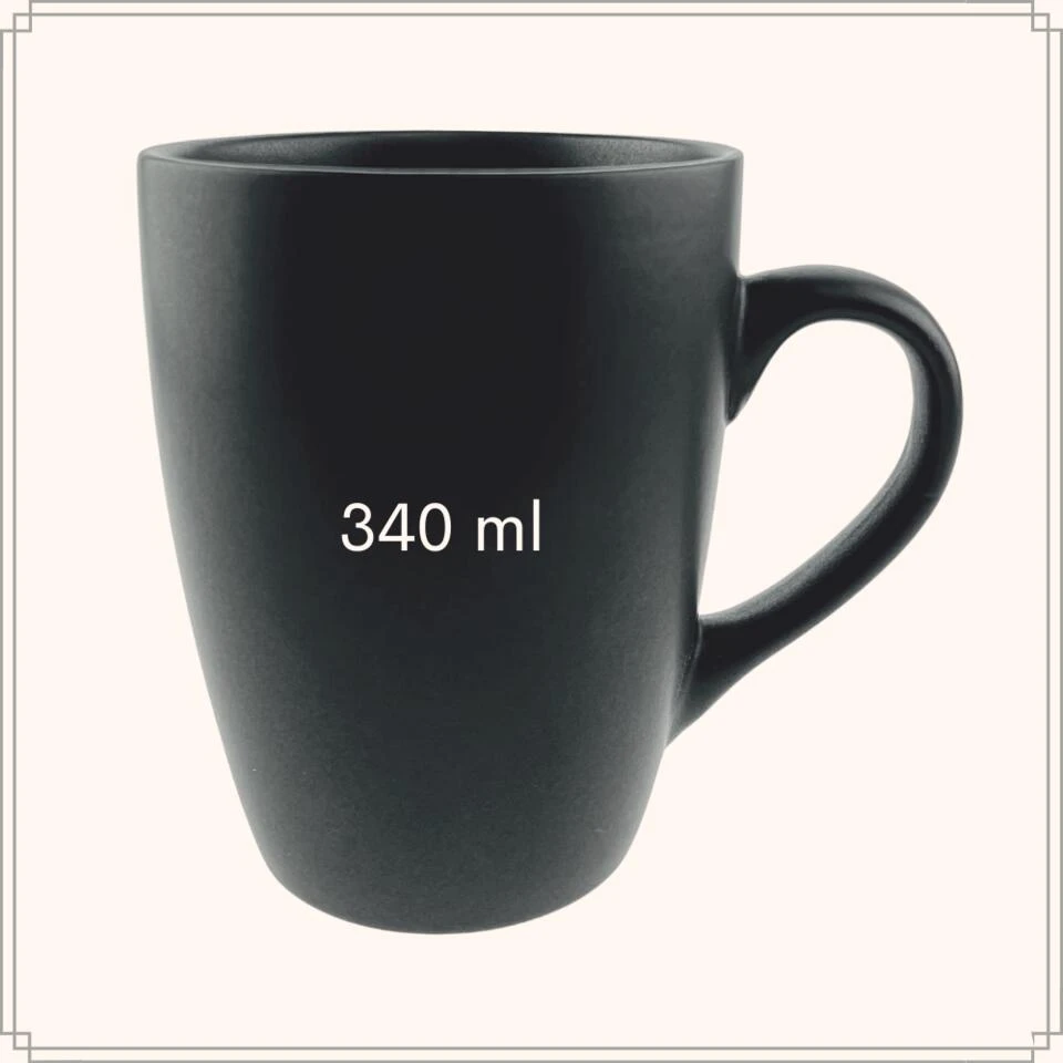 OTIX Koffiekopjes Met Oor Set Van 6 Mat Zwart 340ml 4 OTIX Koffiekopjes Met Oor Set Van 6 Mat Zwart 340ml - Afbeelding 4