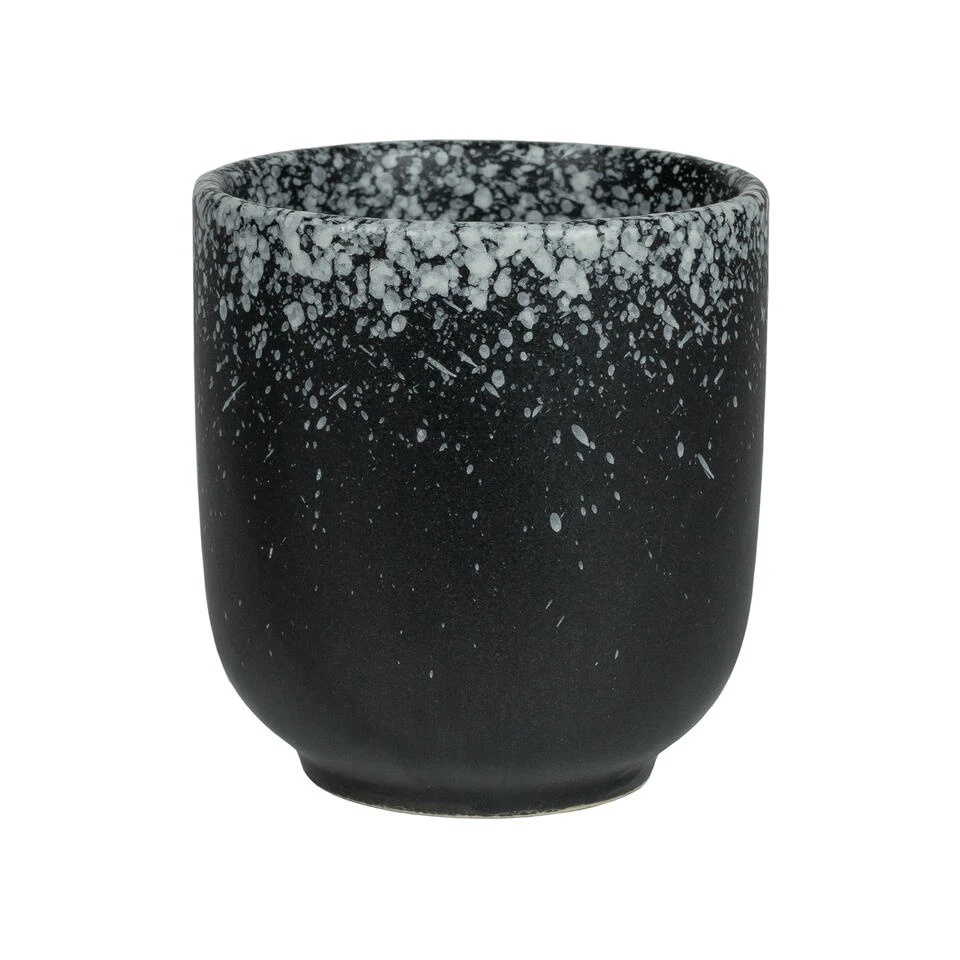 Krumble Koffie Mok - 200 Ml - Keramiek - Zwart Met Witte Spetters 1 Krumble Koffie Mok - 200 Ml - Keramiek - Zwart Met Witte Spetters