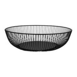 QUVIO Fruitschaal - Rond - Metaal - Zwart -Tafel Benodigdheden Winkel 1000071562 0102