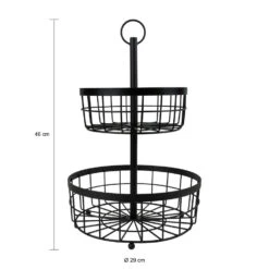 QUVIO Fruitmand 2 Laags - Metaal - Zwart -Tafel Benodigdheden Winkel 1000071575 0102
