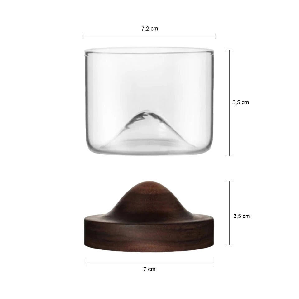 Aretica Whiskey Glas Met Houten Onderzetter - Bruin - Set Van 6 3 Aretica Whiskey Glas Met Houten Onderzetter - Bruin - Set Van 6 - Afbeelding 3