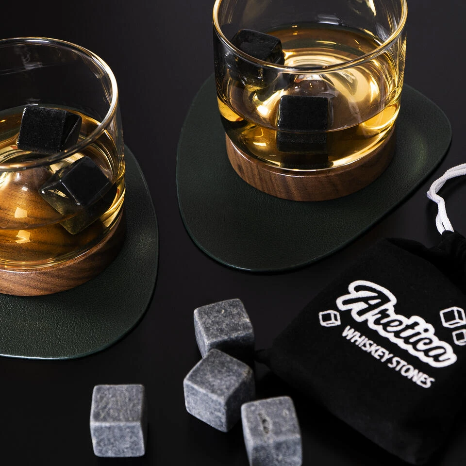 Aretica Whiskey Glas Met Houten Onderzetter - Bruin 2 Aretica Whiskey Glas Met Houten Onderzetter - Bruin - Afbeelding 2