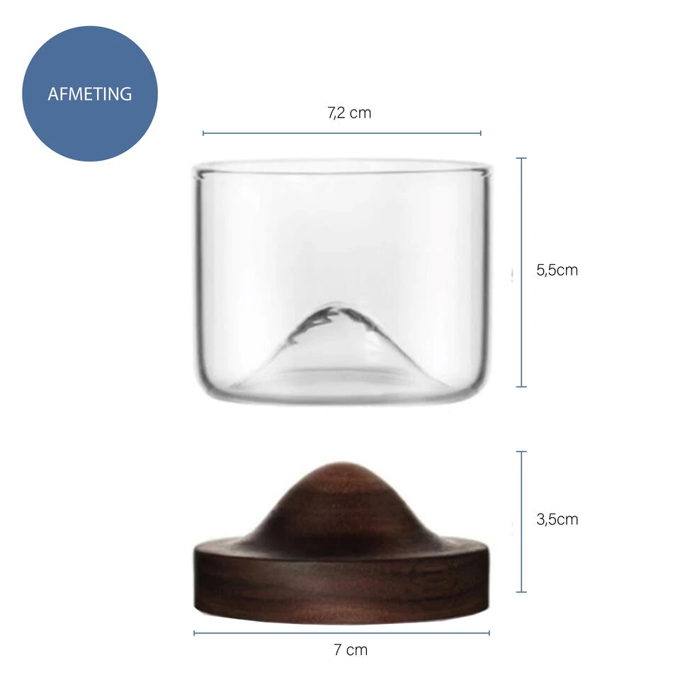 Aretica Whiskey Glas Met Houten Onderzetter - Bruin 4 Aretica Whiskey Glas Met Houten Onderzetter - Bruin - Afbeelding 4