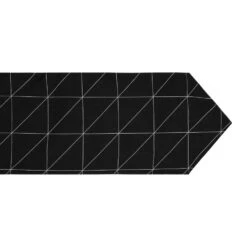 QUVIO Tafelloper - 200 X 30 Cm - Grafische Print - Katoen & Linnen - Zwart -Tafel Benodigdheden Winkel 1000071607 0103