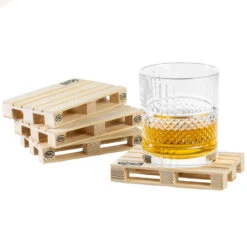 Labyrinth Palette-It - Set Van 4 Houten Onderzetters (12x8 Cm) -Tafel Benodigdheden Winkel 1000072333 0104