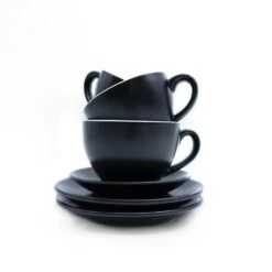 Barista Innovations Nero - Schotel Voor Espressokopje - Set Van 6 - Mat Zwart -Tafel Benodigdheden Winkel 1000073349 0102