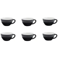 Barista Innovations Nero - Koffiekopje Regular - Set Van 6 - 150ml - Mat Zwart