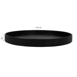 QUVIO Houten Dienblad Rond - Zwart - 27 Cm -Tafel Benodigdheden Winkel 1000074133 0102