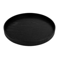 QUVIO Houten Dienblad Rond - Zwart - 27 Cm -Tafel Benodigdheden Winkel 1000074133 0103
