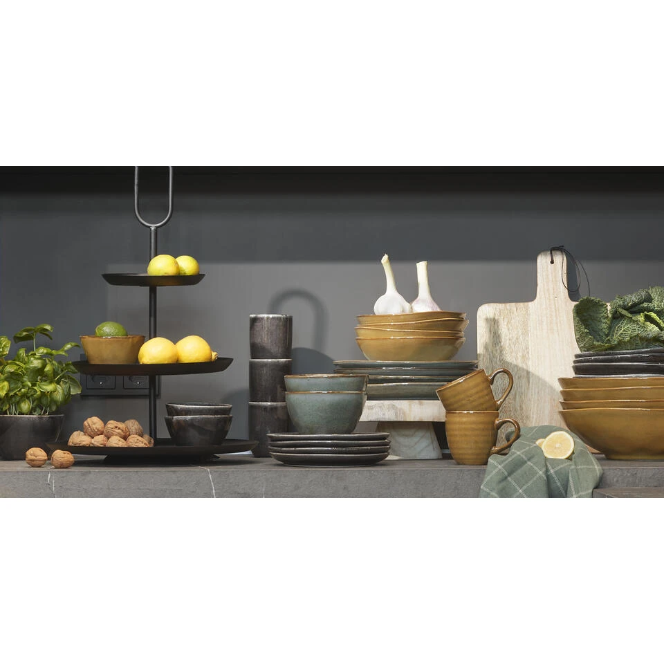 Mica Decorations Tabo Schaal - H7,5 X Ø23,5 Cm - Oker 4 Mica Decorations Tabo Schaal - H7,5 X Ø23,5 Cm - Oker - Afbeelding 4