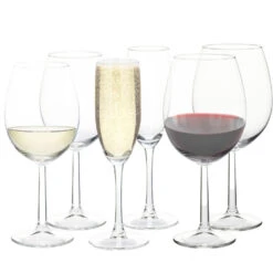 Excellent Houseware Wijnglazen Set - 18-delig - Glas - 3 Soorten -Tafel Benodigdheden Winkel 1000077237 0102