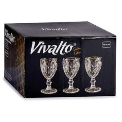 Vivalto Wijnglazen - 6x - Kristal Look - Gouden Rand - 254 Ml 6 Vivalto Wijnglazen - 6x - Kristal Look - Gouden Rand - 254 Ml -Tafel Benodigdheden Winkel 1000077242 0102