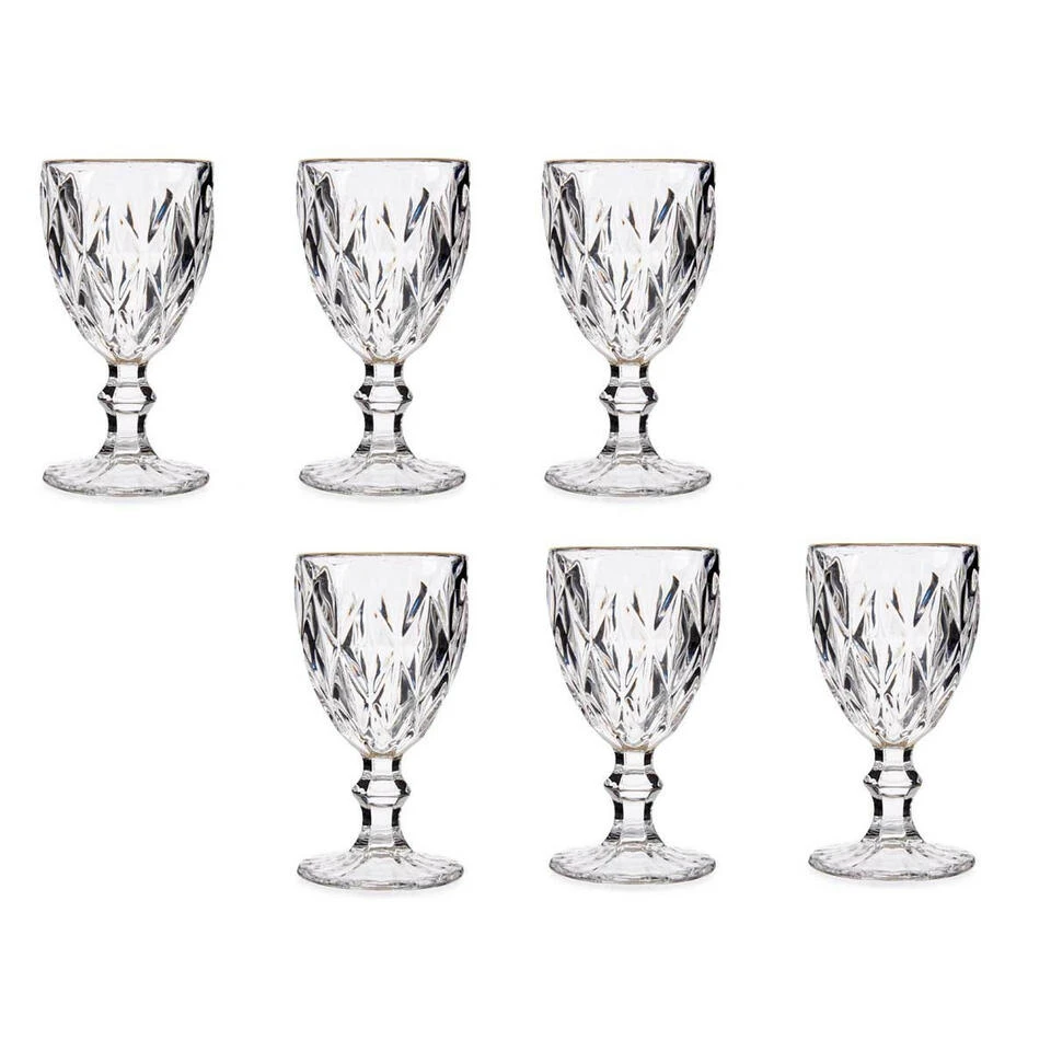 Vivalto Wijnglazen - 6x - Kristal Look - Gouden Rand - 254 Ml 1 Vivalto Wijnglazen - 6x - Kristal Look - Gouden Rand - 254 Ml