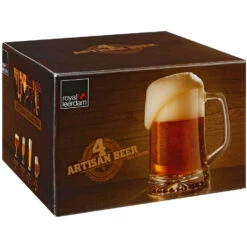 Secret De Gourmet Bierglazen - 4 Stuks - Bierpullen - Handvat - 320 Ml - 12 Cm -Tafel Benodigdheden Winkel 1000077249 0102