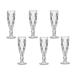 Vivalto - Champagneglazen - 6x - Kristal Look - Gouden Rand - 330 Ml
