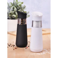 Merkloos Zoutmolen Of Pepermolen - Elektrisch - Zwart En Wit - 18 Cm -Tafel Benodigdheden Winkel 1000079453 0103