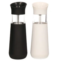 Merkloos Zoutmolen Of Pepermolen - Elektrisch - Zwart En Wit - 18 Cm
