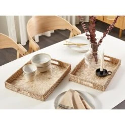 Beliani Blad NDEBELE - Natuurlijk Rotan -Tafel Benodigdheden Winkel 1000080841 0101