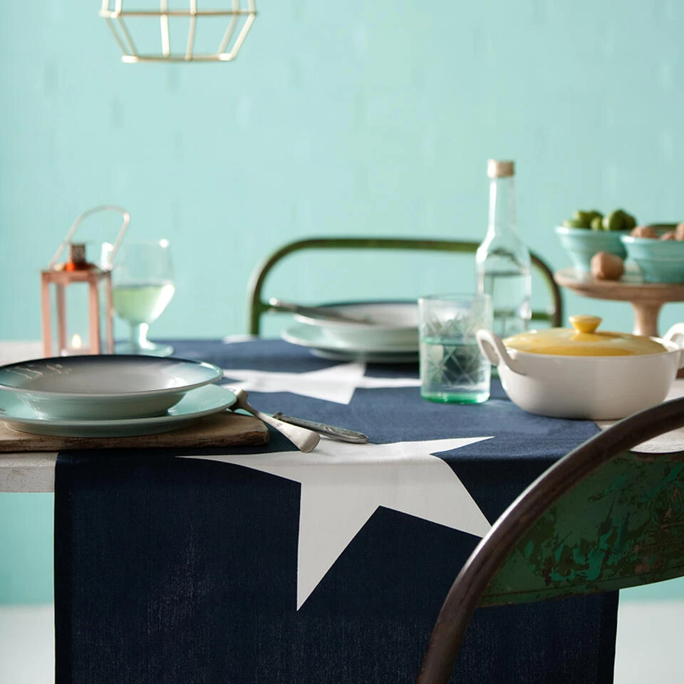 DDDDD Tafelloper Étoile 50 X 150 Cm Blue Per 2 Stuks 2 DDDDD Tafelloper Étoile 50 X 150 Cm Blue Per 2 Stuks - Afbeelding 2