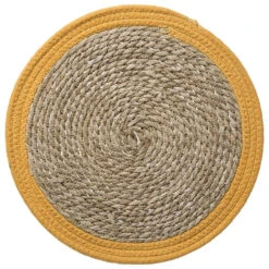 Secret De Gourmet Placemat - Zeegras Geel - Rond - 39 Cm