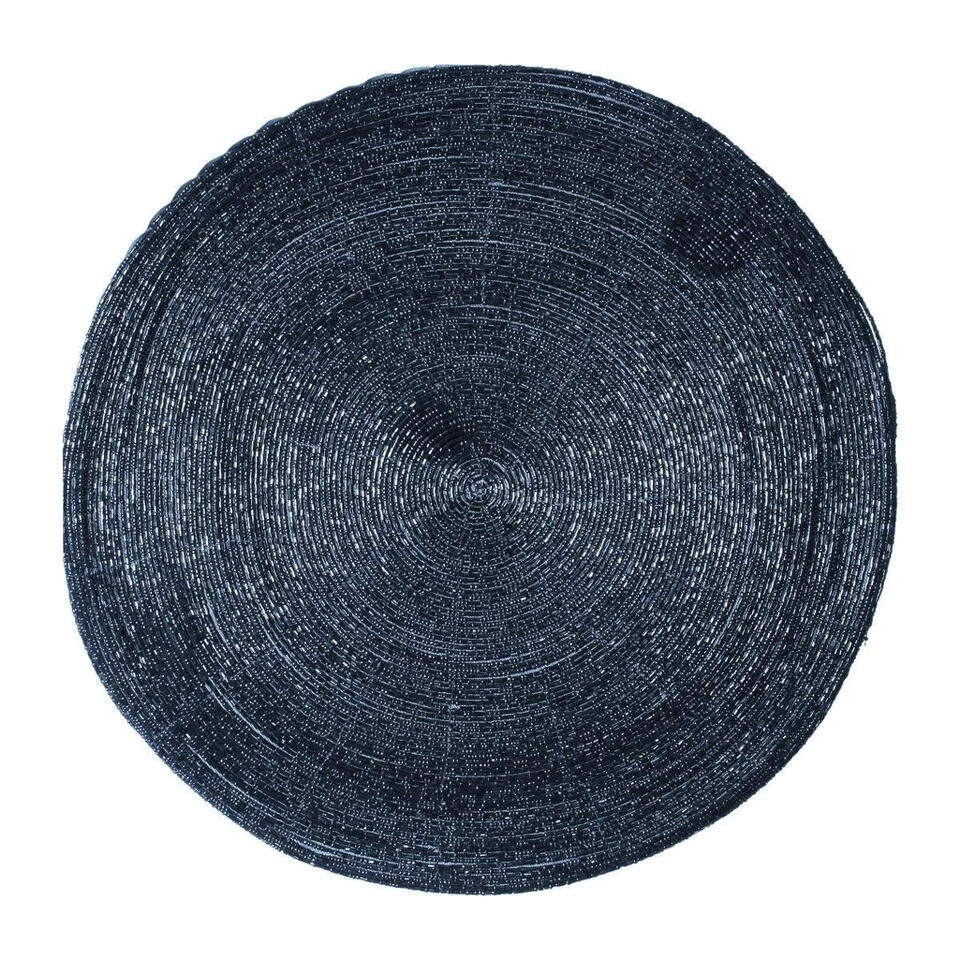 Secret De Gourmet Placemat - Kralen Blauw - Rond - 35 Cm 1 Secret De Gourmet Placemat - Kralen Blauw - Rond - 35 Cm