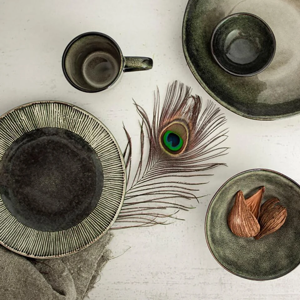 Dutch Rose Schaal 33 Cm Groen 3 Dutch Rose Schaal 33 Cm Groen - Afbeelding 3