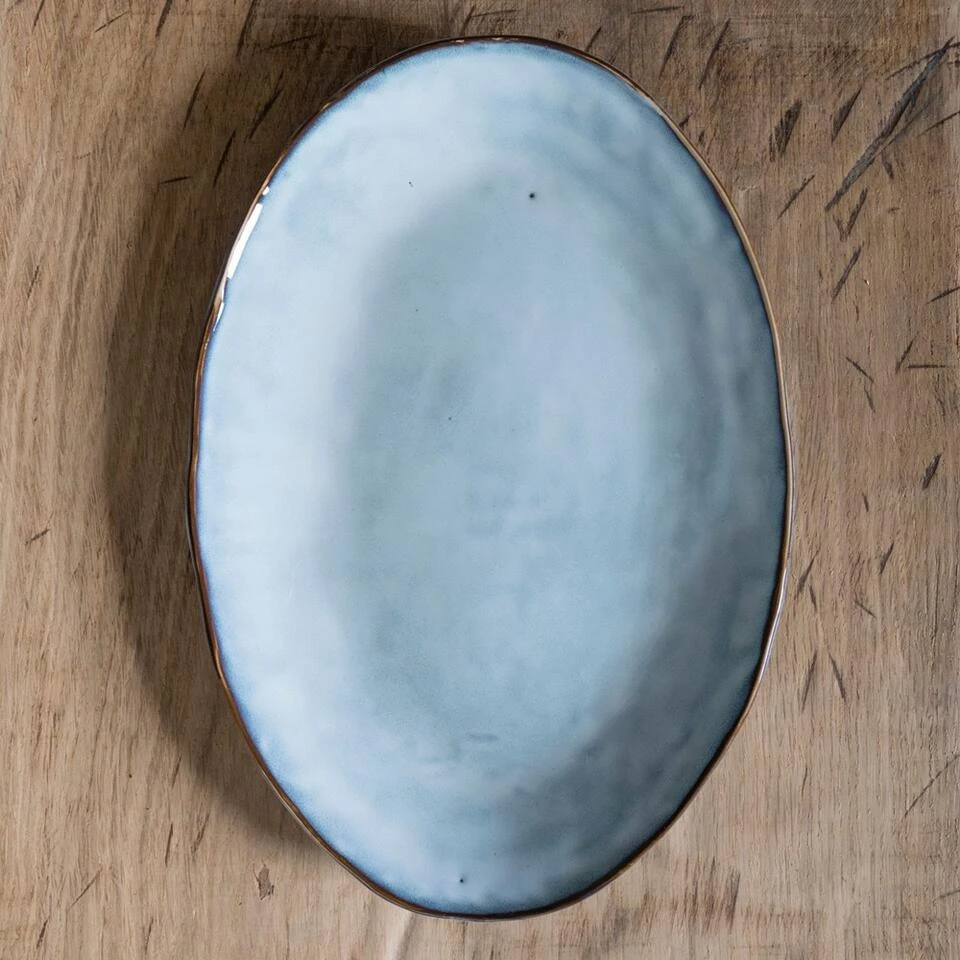 Dutch Rose Ovale Schaal 34x23 Cm Blauw 3 Dutch Rose Ovale Schaal 34x23 Cm Blauw - Afbeelding 3