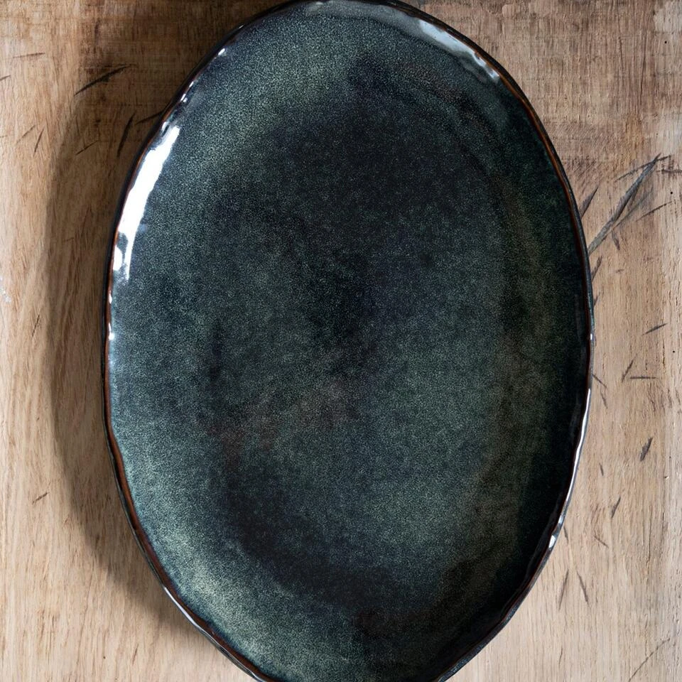 Dutch Rose Ovale Schaal 40x28 Cm Groen 3 Dutch Rose Ovale Schaal 40x28 Cm Groen - Afbeelding 3