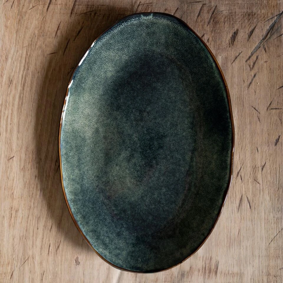 Dutch Rose Ovale Schaal 34x23 Cm Groen 3 Dutch Rose Ovale Schaal 34x23 Cm Groen - Afbeelding 3