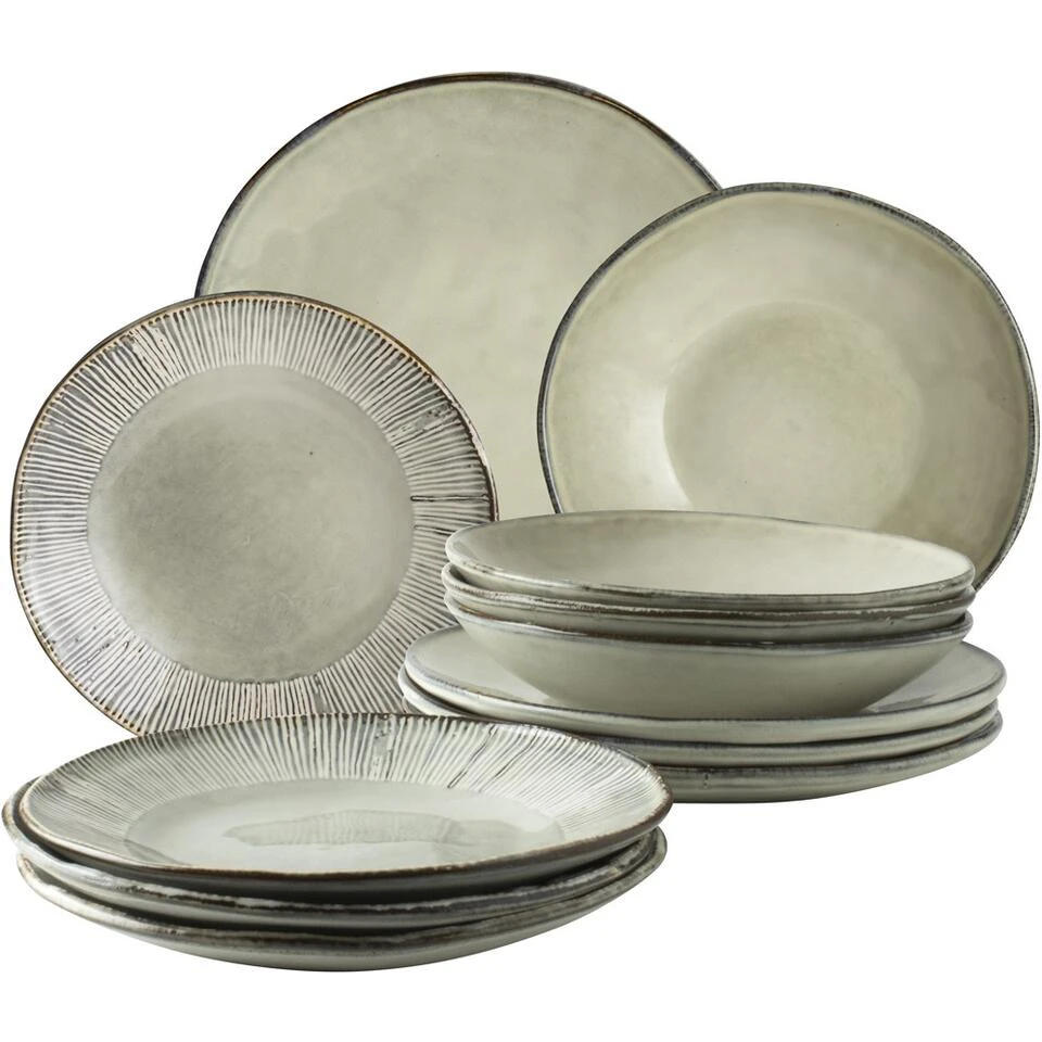 Dutch Rose Giftset 12 Delig Servies Creme 2 Dutch Rose Giftset 12 Delig Servies Creme - Afbeelding 2