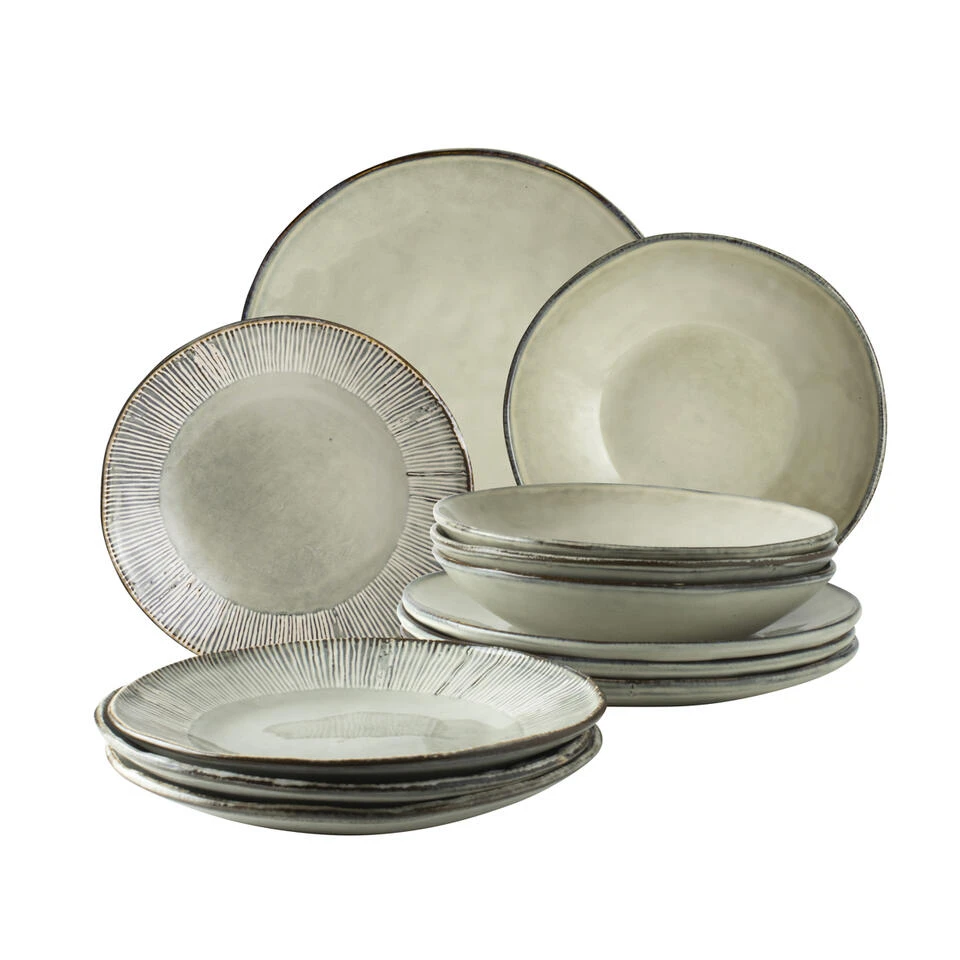 Dutch Rose Giftset 12 Delig Servies Creme 1 Dutch Rose Giftset 12 Delig Servies Creme