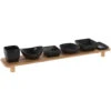 Excellent Houseware Serveerplank Met 6 Tapas Schaaltjes - Hout - 50 X 8 Cm